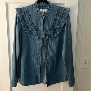 & other stories denim western inspired button down shirt US 12